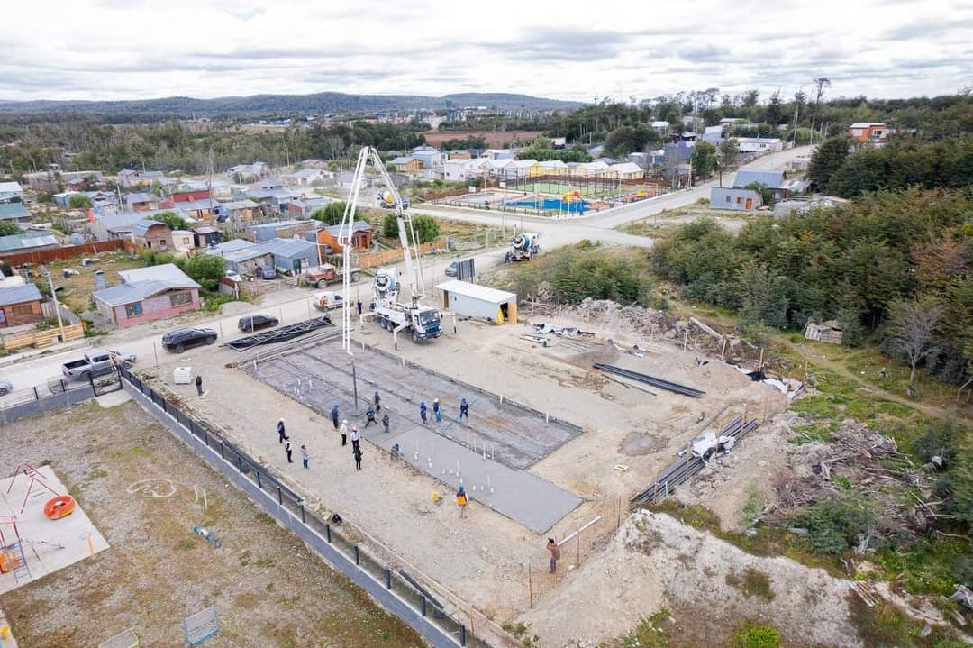 Vista aérea de una obra en la ciudad