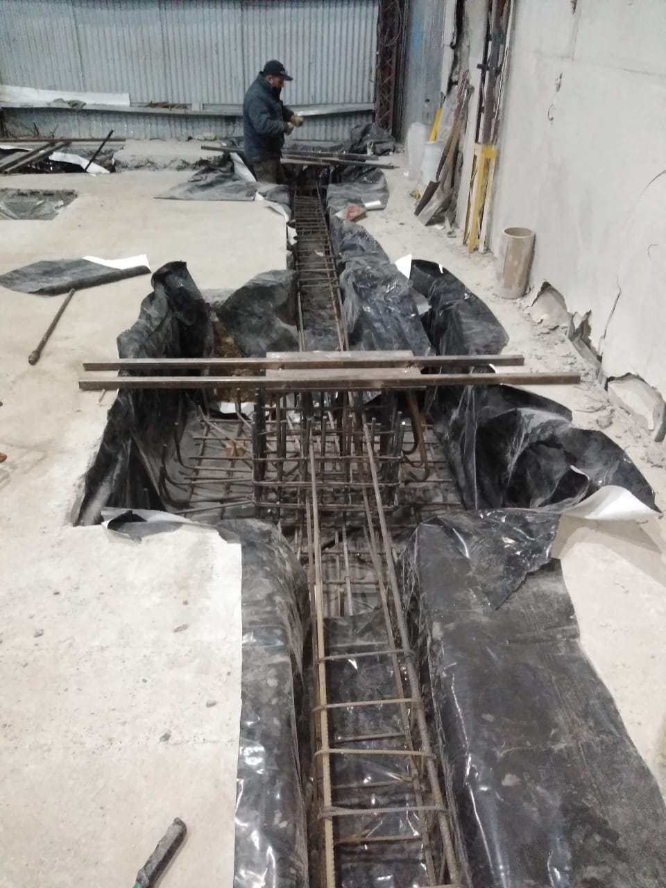 Armadura de viga de fundación